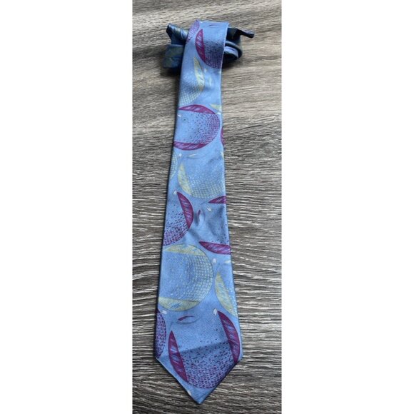 Vintage Wembley Men's Neck Tie Blue Multicolor Round Stripped Pure Silk Tie - Picture 2 of 9